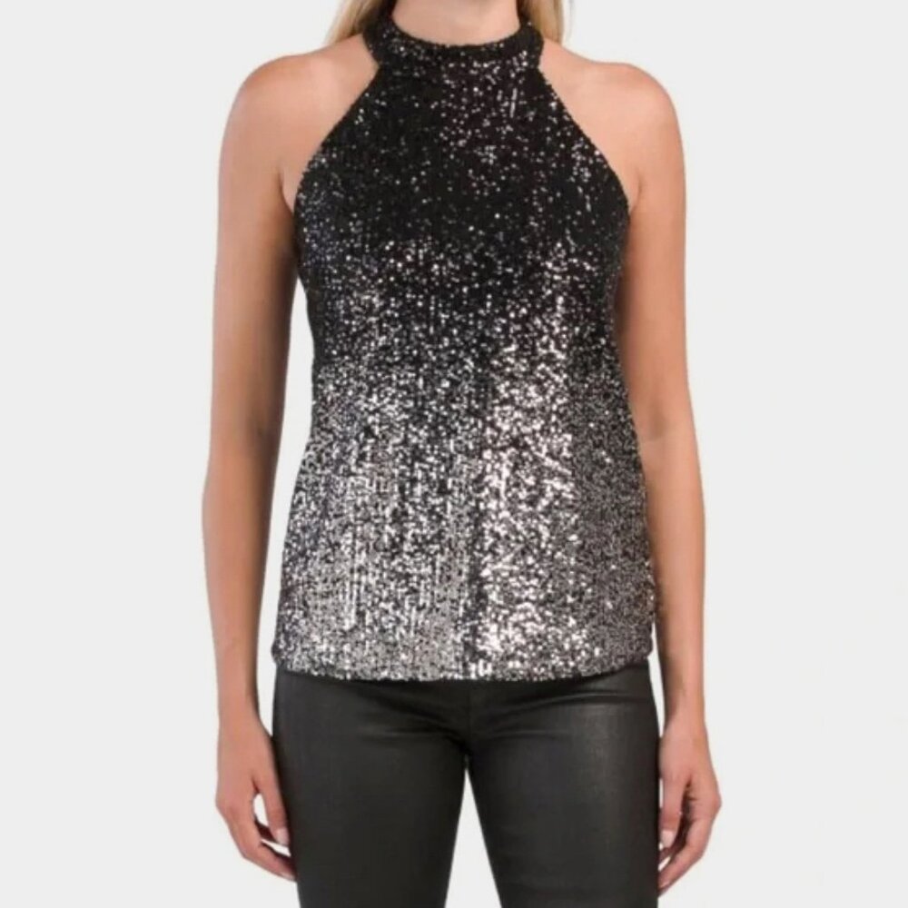 Cable & Gauge | Ombre Sequin Halter Neck Blouse (Matching Skirt Available) | NWT